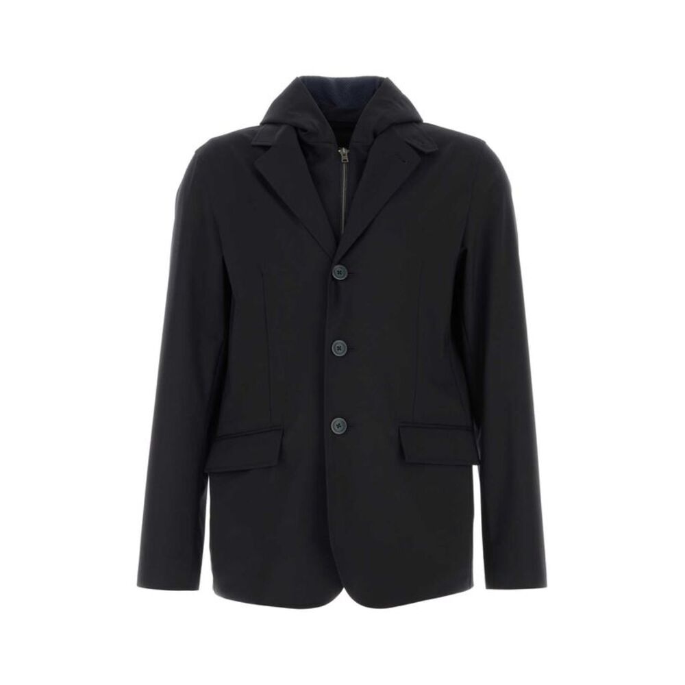 Herno Men Black Jersey Blazer